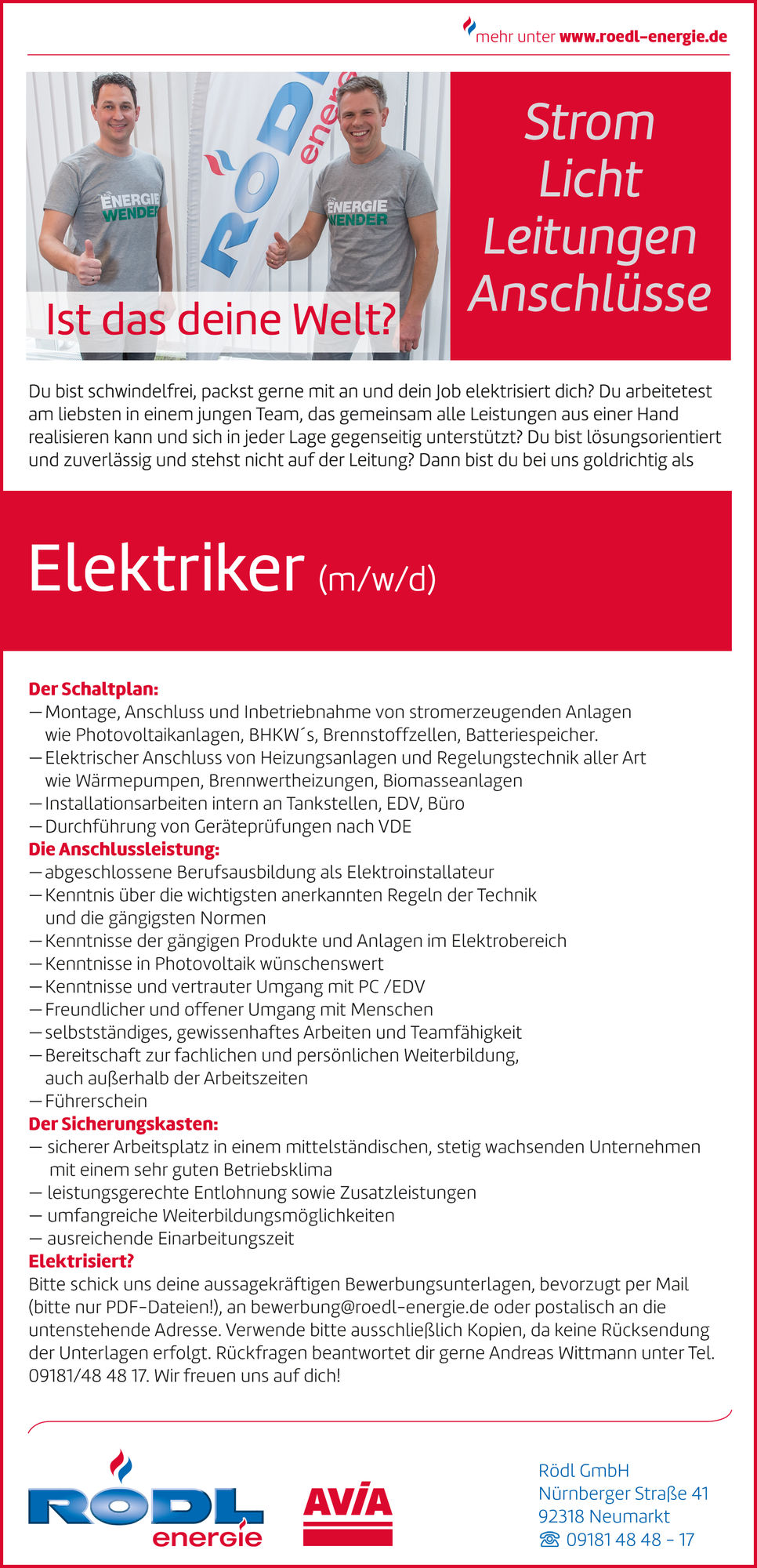 Stellenausschreibung-Elektriker-Rödl